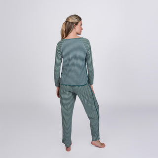 Luxe Knit Long Sleeve Set - Emerald Stripe