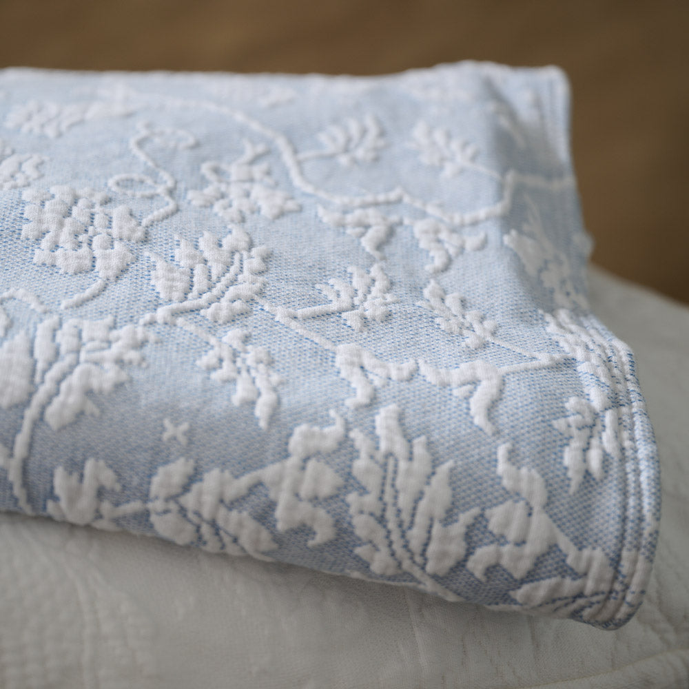 Powder Blue Matelasse Throw