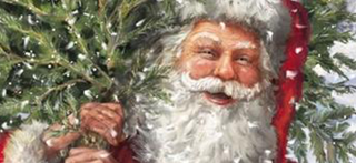 Santa Carrying The Christmas Tree