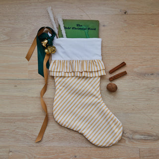 Red Land Christmas Stocking-Harvest Gold Stripe