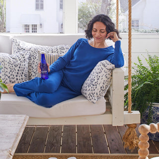 Luxe Knit Long Sleeve Set - Sapphire Blue