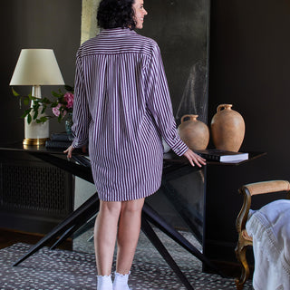 Luxe Knit Plum Stripe Short Set - Final Sale & Last Chance!