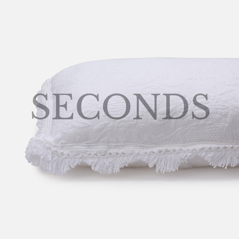 Seconds White Matelasse King Sham