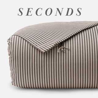 Seconds Black & White Ticking Stripe Duvet Cover with Zipper Closure