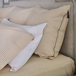 Sesame Ticking Stripe Pillow Sham with Zipper Closure