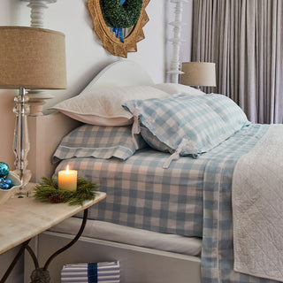 Seconds Statement Gingham Single Flat Sheet