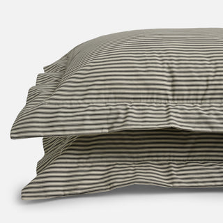 Charcoal Ticking Stripe Pillow Sham