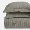 Charcoal Ticking Stripe Duvet Cover and Shams Bundle
