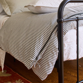 Ticking Stripe Duvet Cover with Zipper Closure