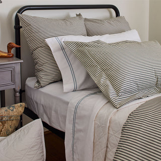 Ticking Stripe Pillow Sham with Zipper Closure