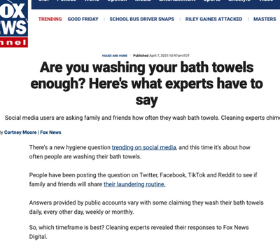 Are You Washing Your Bath Towels Enough?