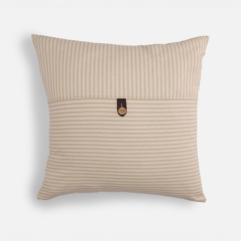 Beige Striped Throw Pillow Sham (22" x 22")