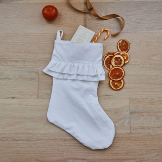 Red Land Christmas Stocking-White