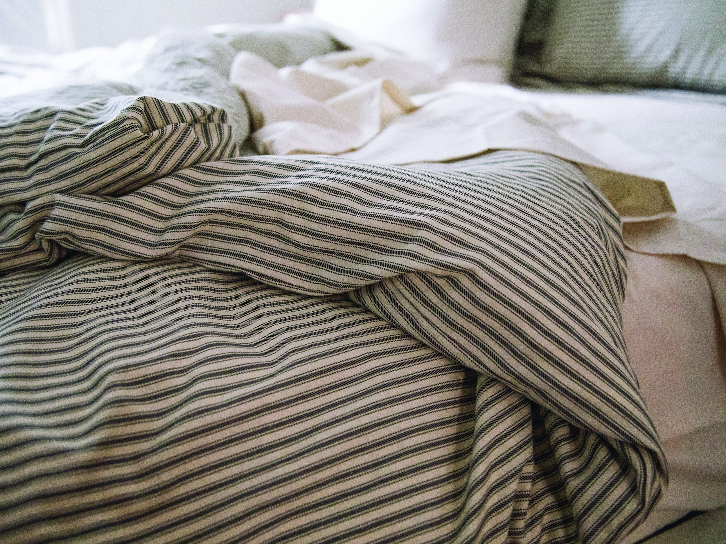 Ticking Stripe Bedding Bundle Red Land Cotton