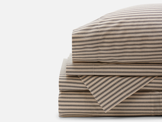 Ticking Stripe Sheet Sets - Charcoal Stripe