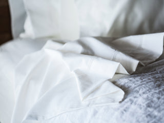 Hemstitched Single Flat Sheets - White