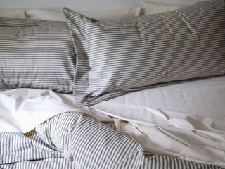 Ticking Stripe King Sham - Charcoal Ticking Stripe